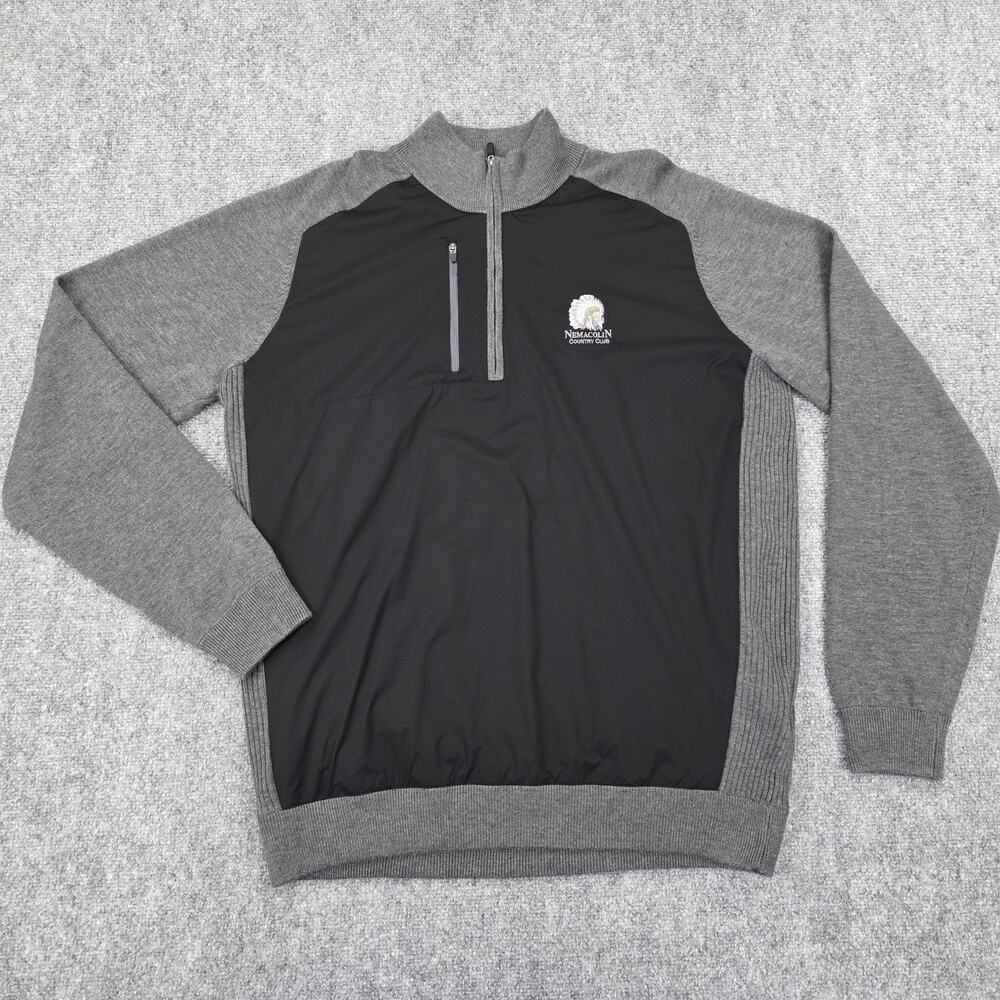 FootJoy Pullover Sweater Mens Large Gray Black Nemacolin Country Club Golf Zip - Picture 2 of 16